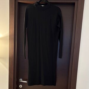 Elegant Black Long Sleeve COS Dress